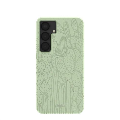 Pela | Phone Case Compatible with Samsung Galaxy S25 Plus | Nature Collection | Supports Wireless Charging | Cute Eco Friendly | Sage Green Cacti | Amazon (US)