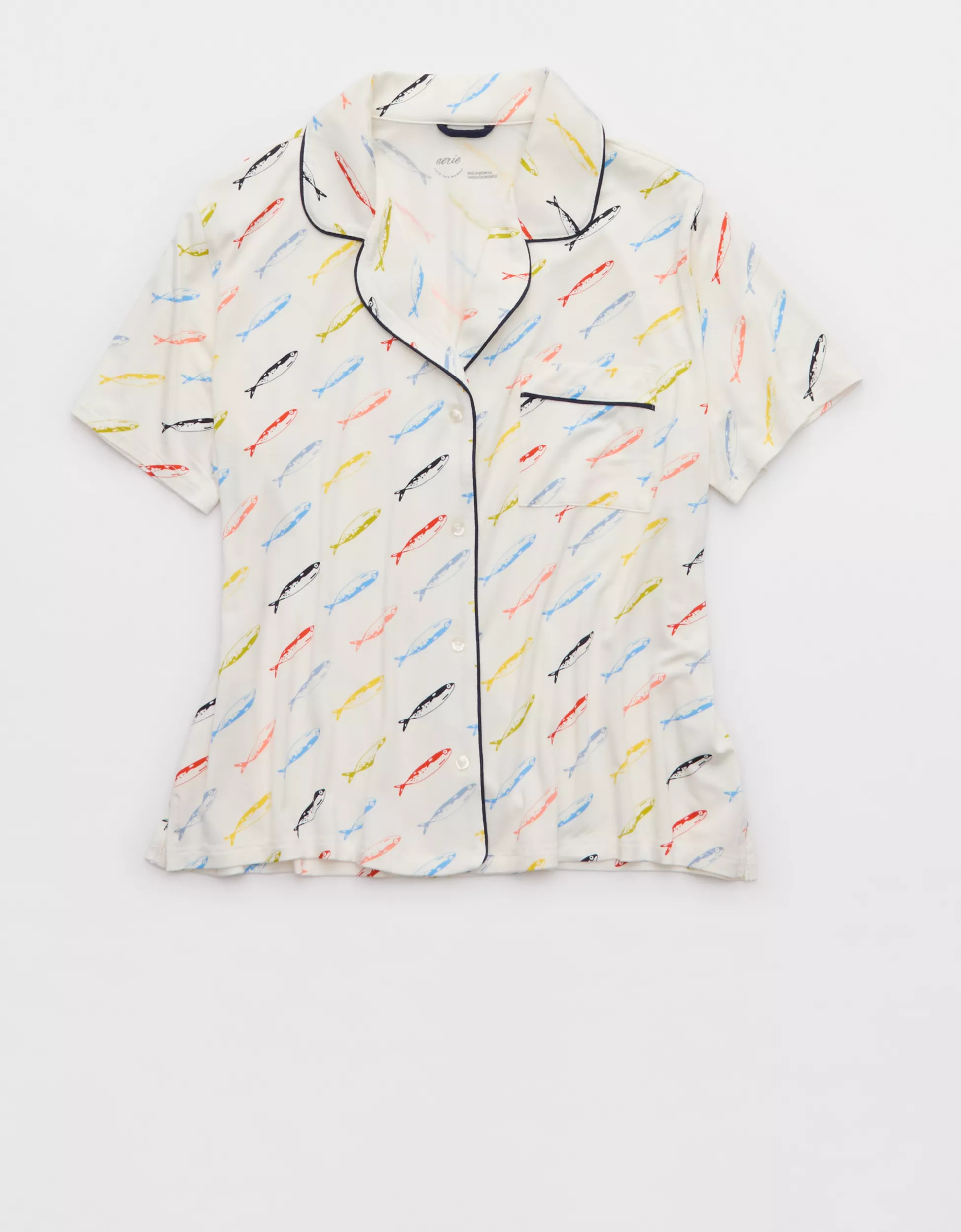 Aerie Real Soft® Short Sleeve Pajama Shirt | American Eagle Outfitters (US & CA)