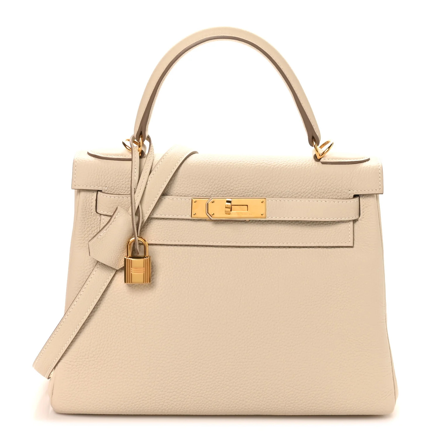 Togo Kelly Retourne 28 Craie | FASHIONPHILE (US)