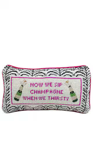 Champagne Needlepoint Pillow | Revolve Clothing (Global)