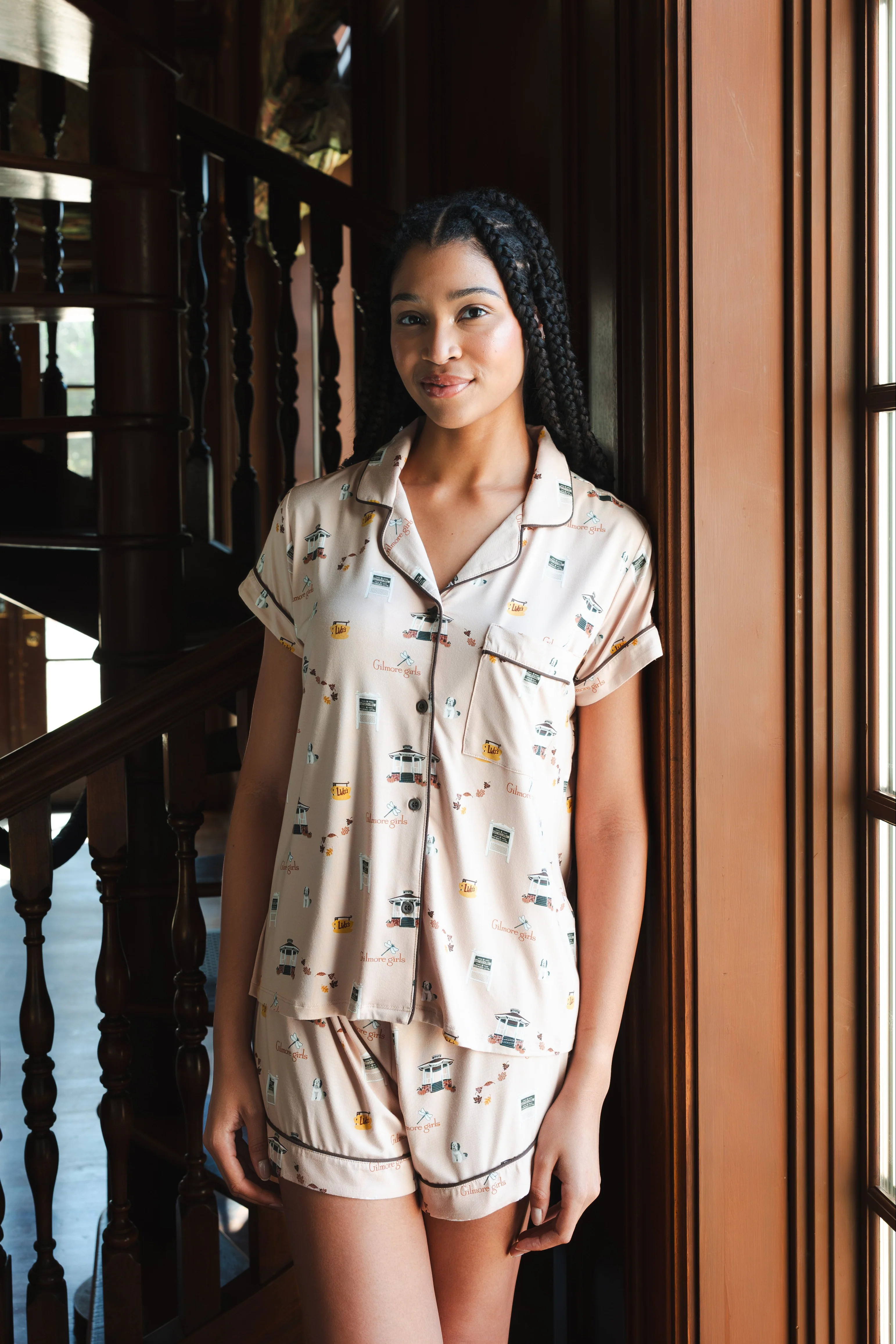 Women's Short Sleeve Pajama Set in Gilmore Girls | Kyte Living