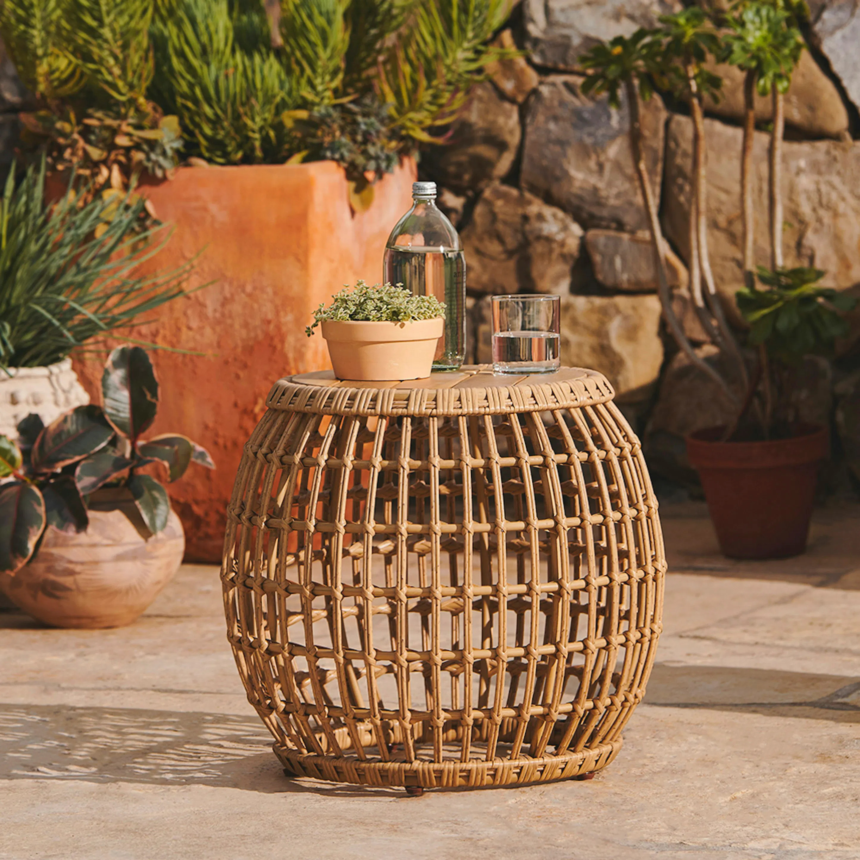 Calova Outdoor Side Table - Resin Wicker | Article