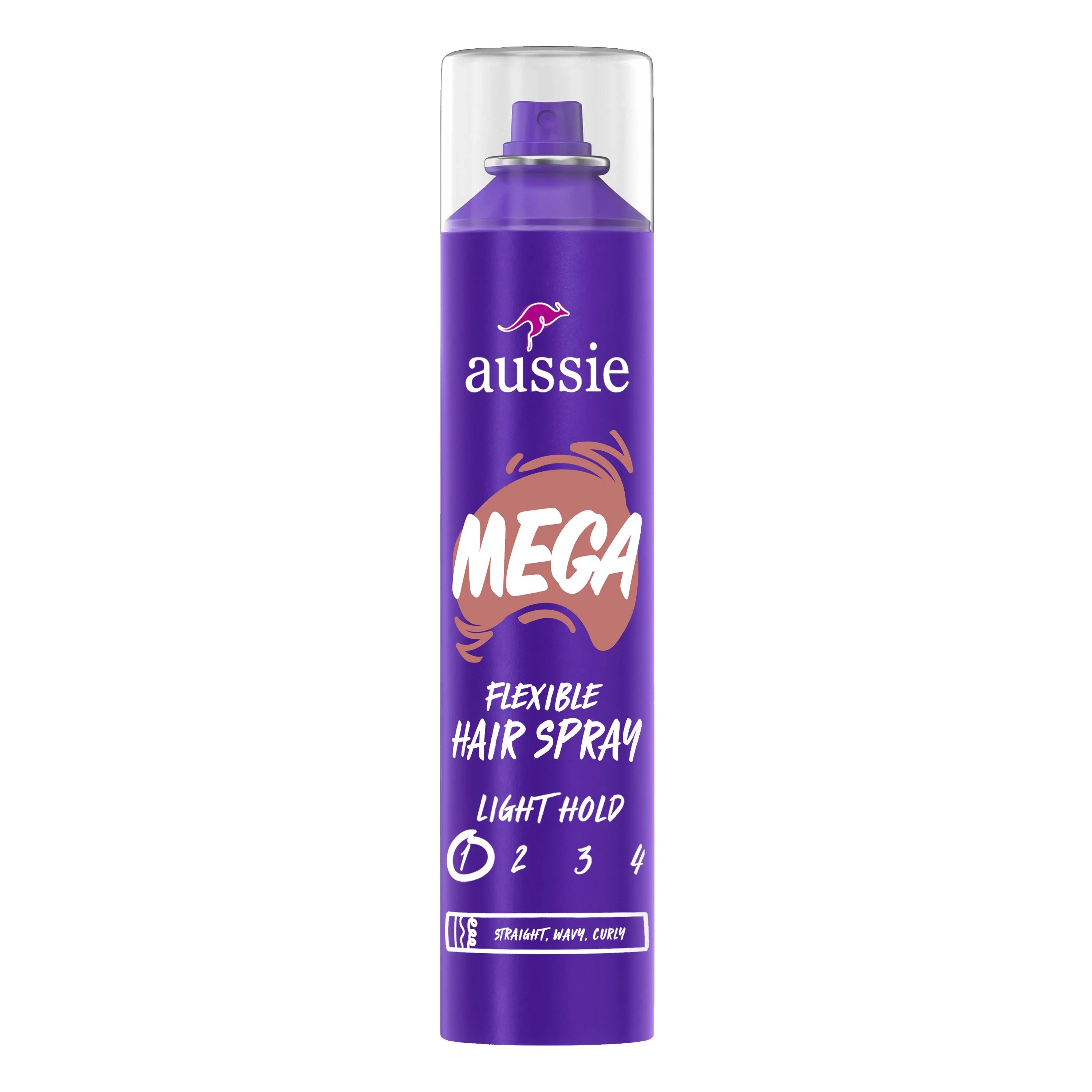 Aussie Mega Flexible Hair Spray for Curly Hair, Straight Hair, and Wavy Hair, 10 oz | Walmart (US)