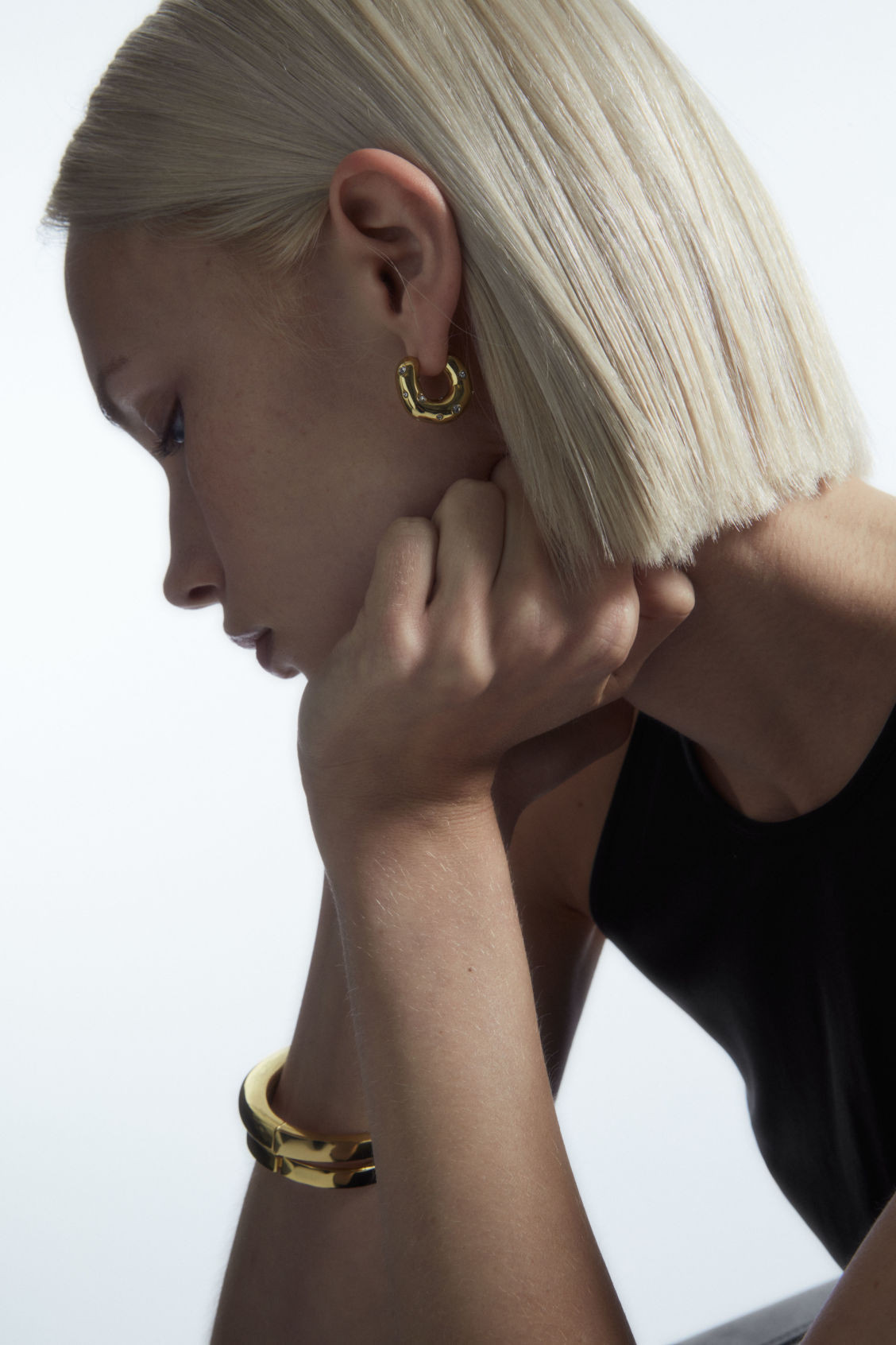 CRYSTAL-EMBELLISHED CHUNKY HOOP EARRINGS | COS (US)