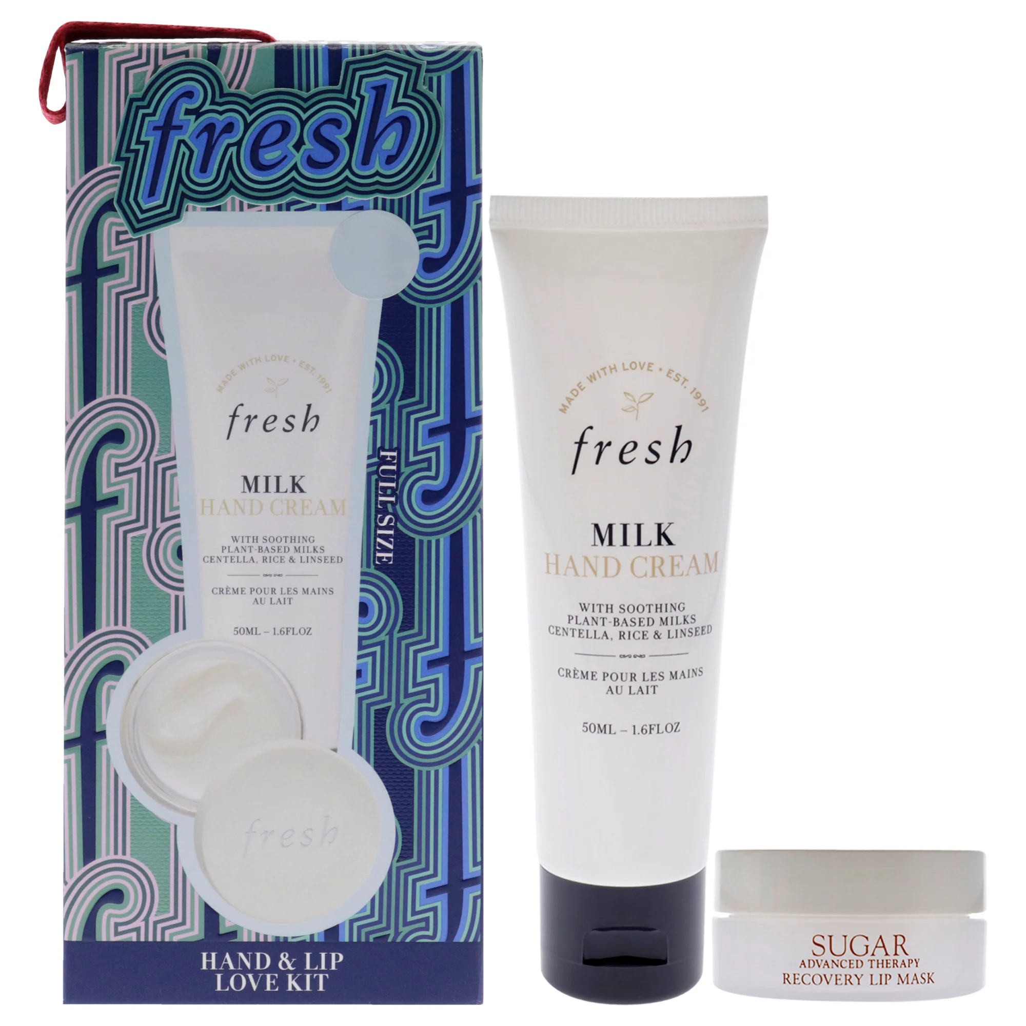 Hand and Lip Love Kit by Fresh for Women - 2 Pc 1.6oz Hand Cream - Milk, 0.07oz Sugar Advanced Therapy Recovery Lip Mask | Shop Simon