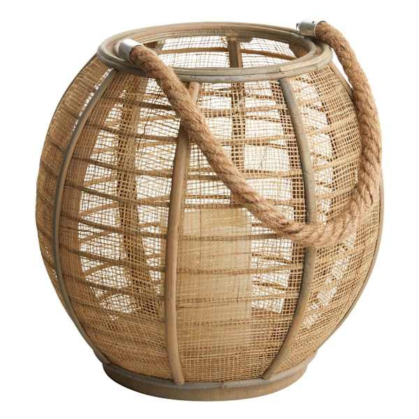 Wood Outdoor LED Lantern, Medium | At Home