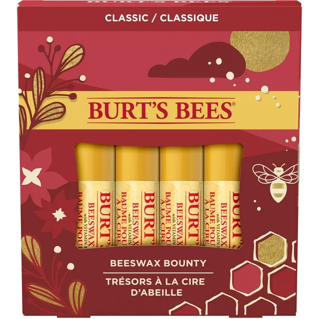 Burt's Bees Beeswax Bounty Classic Lip Balm Holiday Gift Set, 4 Tubes | Walmart (US)
