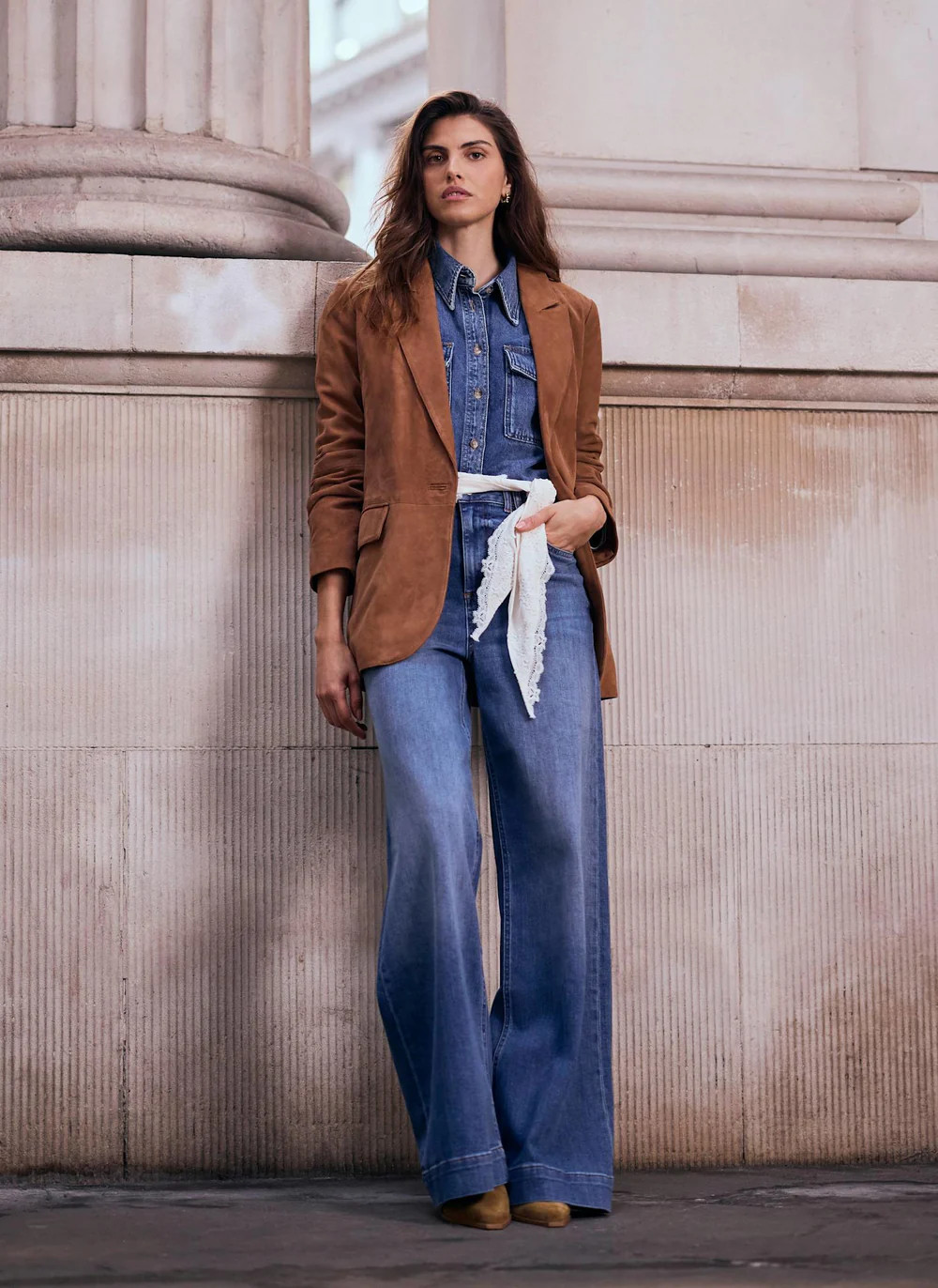 Tan Suede Blazer | Mint Velvet