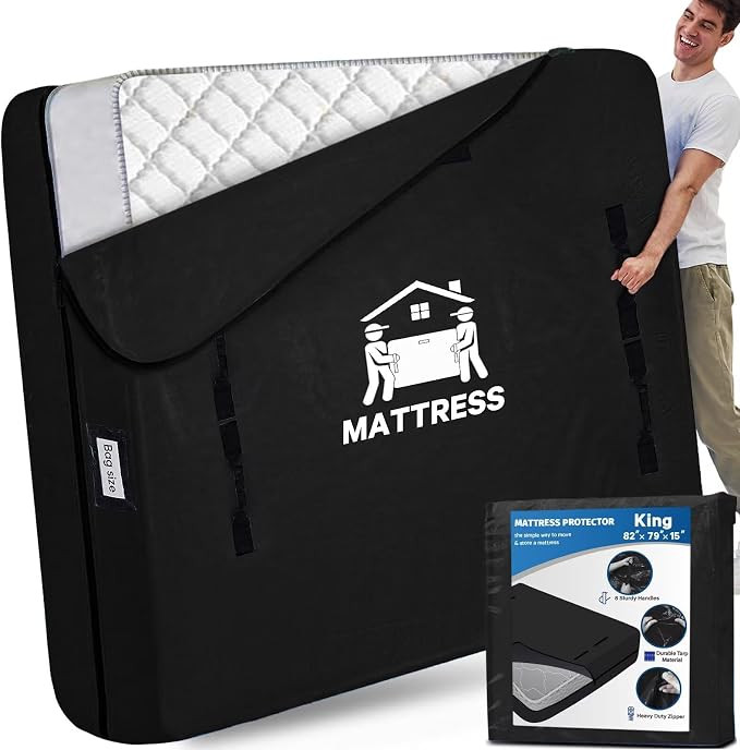 Mattress Bags for Moving, BETU Mattress Protector Waterproof Mattress Cover Storage Bags with 8 H... | Amazon (US)