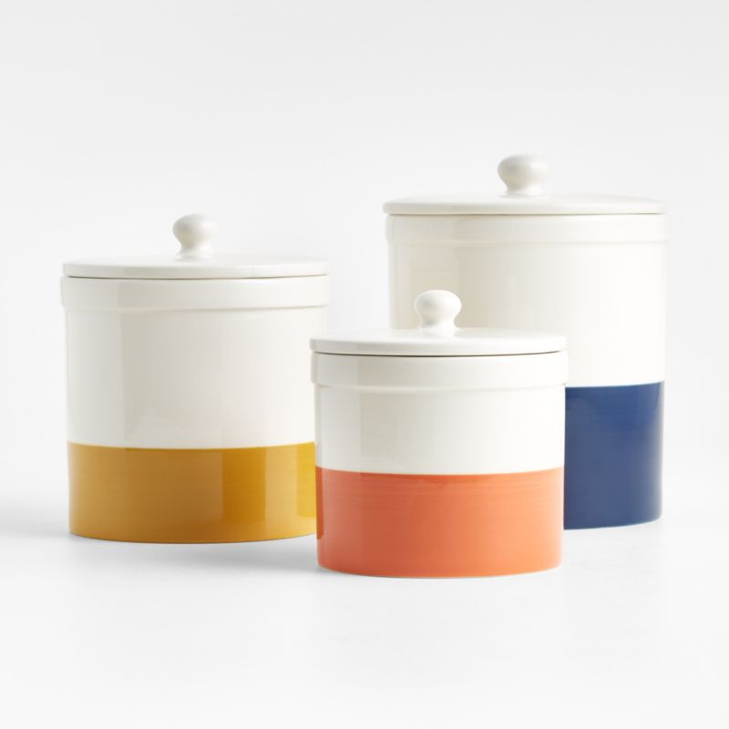 Maeve Dipped Canisters | Crate & Barrel | Crate & Barrel