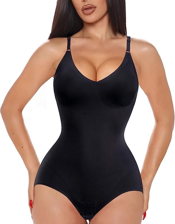 Ursexyly Women Waist Trainer Shapewear Tummy Control Fajas Colombianas Body Shaper Sexy V-Neck Sl... | Amazon (US)