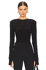 Norma Kamali Shoulder Pad Top in Black from Revolve.com | Revolve Clothing (Global)