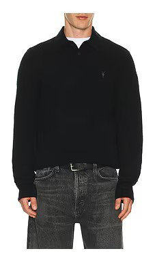 ALLSAINTS Statten Long Sleeve Polo in Black from Revolve.com | Revolve Clothing (Global)