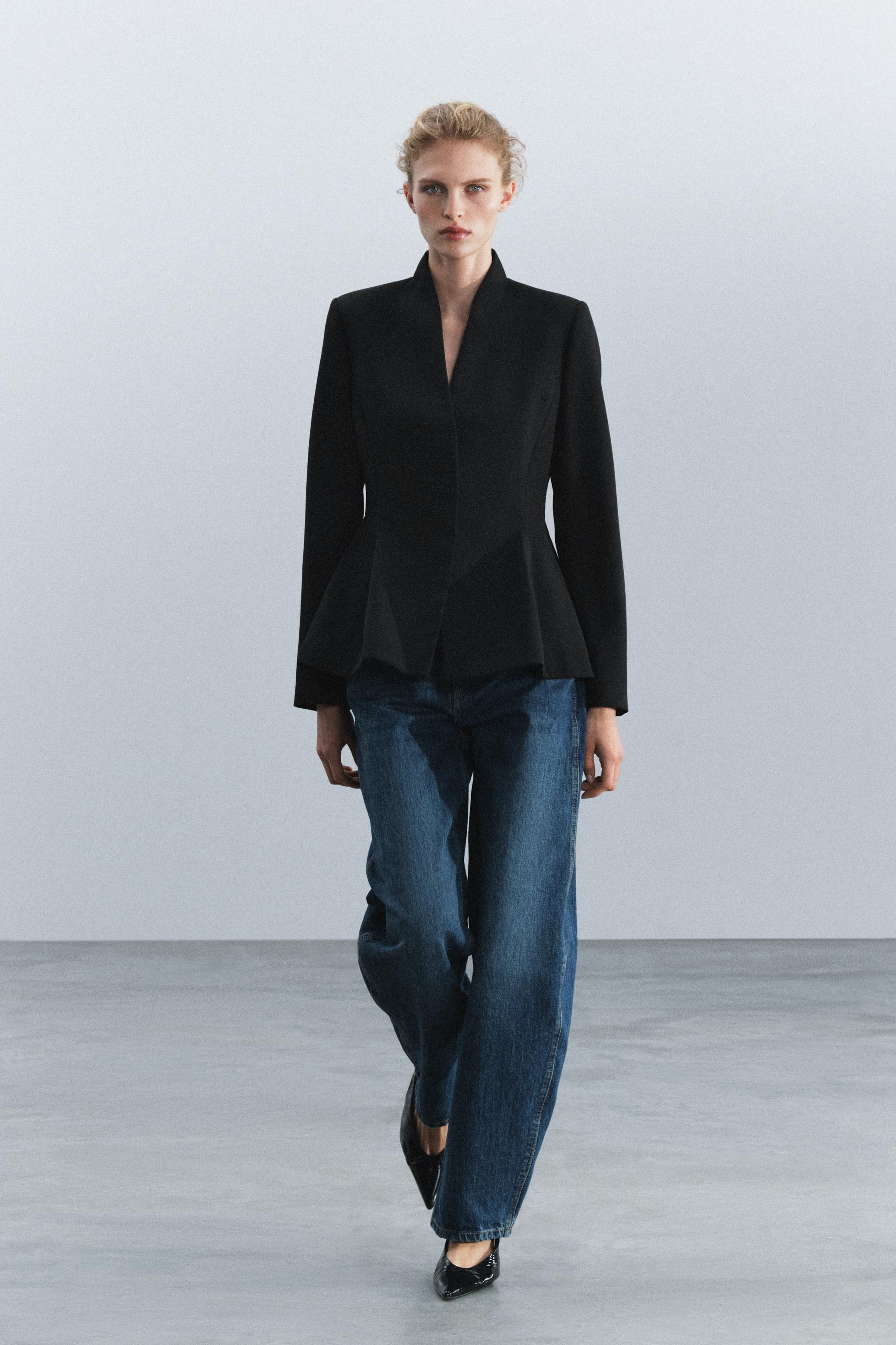 ZW COLLECTION WOOL-BLEND PEPLUM BLAZER | Zara US