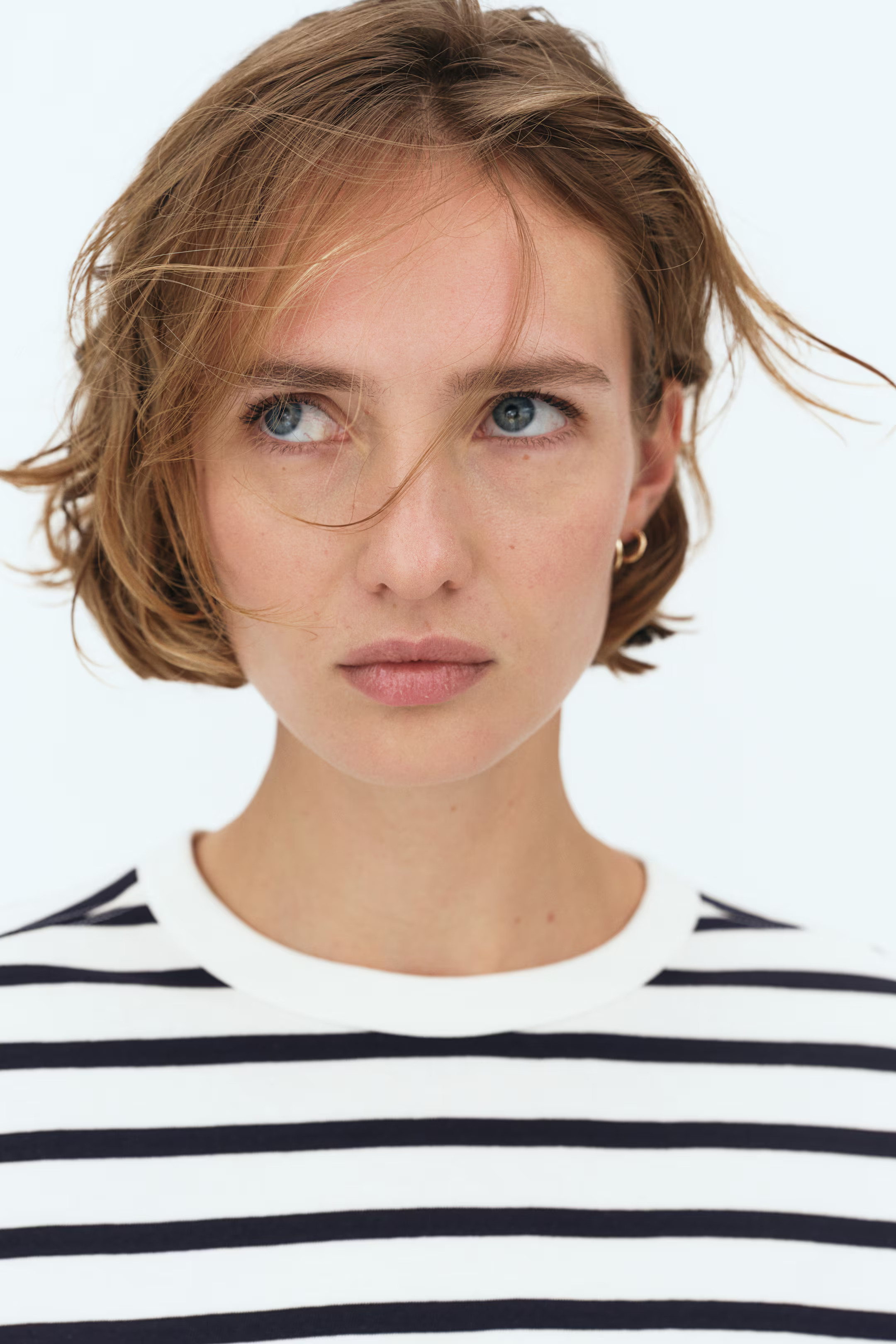 Cotton jersey top - White/Navy blue striped - Ladies | H&M GB | H&M (UK, MY, IN, SG, PH, TW, HK)