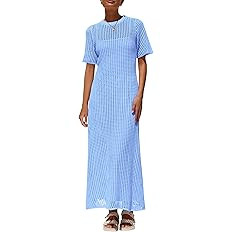 PRETTYGARDEN Womens Eyelet Cover Up Dress 2026 Summer Vacation Resort Maxi Dresses Beach Short Sl... | Amazon (US)