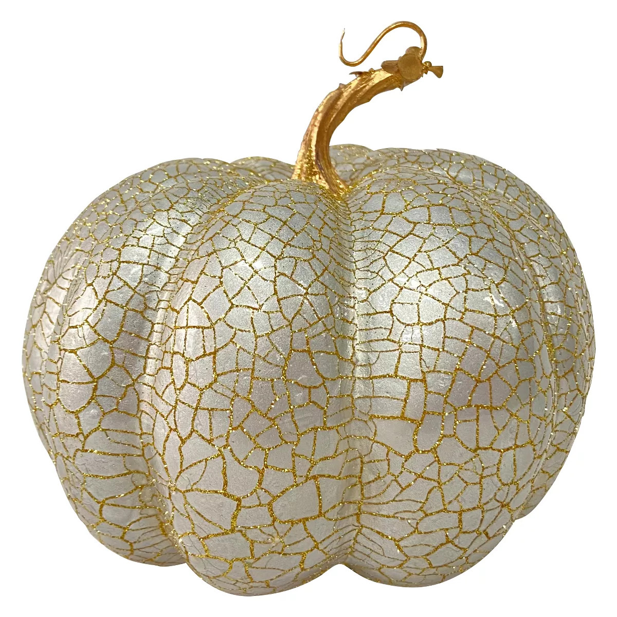 Northlight 9" Champagne Gold Crackled Fall Harvest Pumpkin Decoration | Target