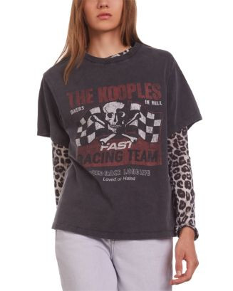 The Kooples Washed Biker Print Tee  | Bloomingdale's Women | Bloomingdale's (US)