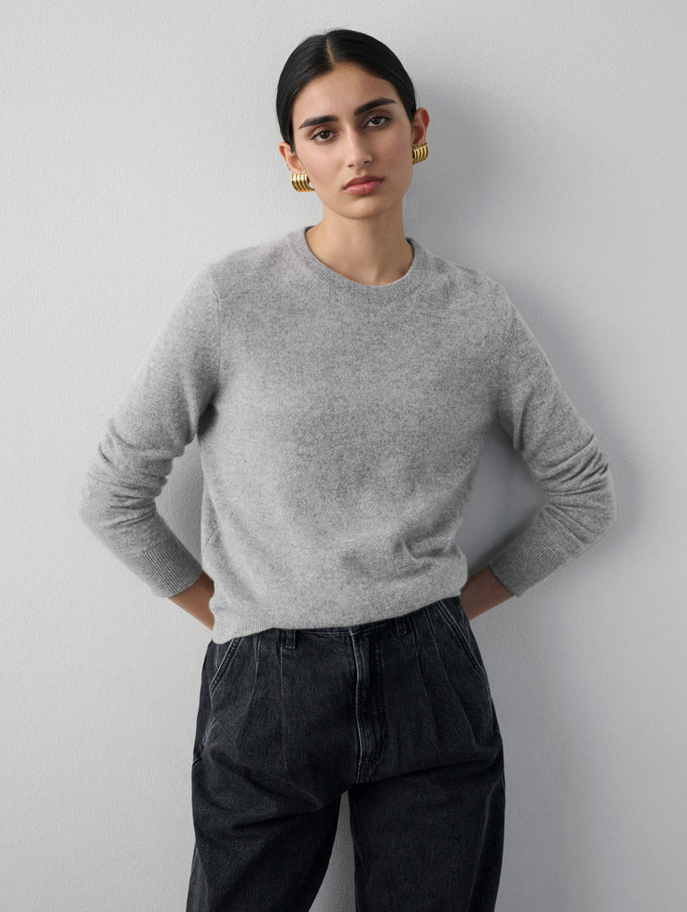 Essential Cashmere Crewneck | White and Warren