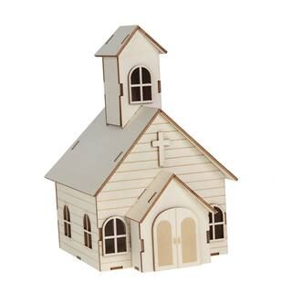 7.5" LED Wood Christmas Church Décor by Make Market® | Michaels | Michaels Stores