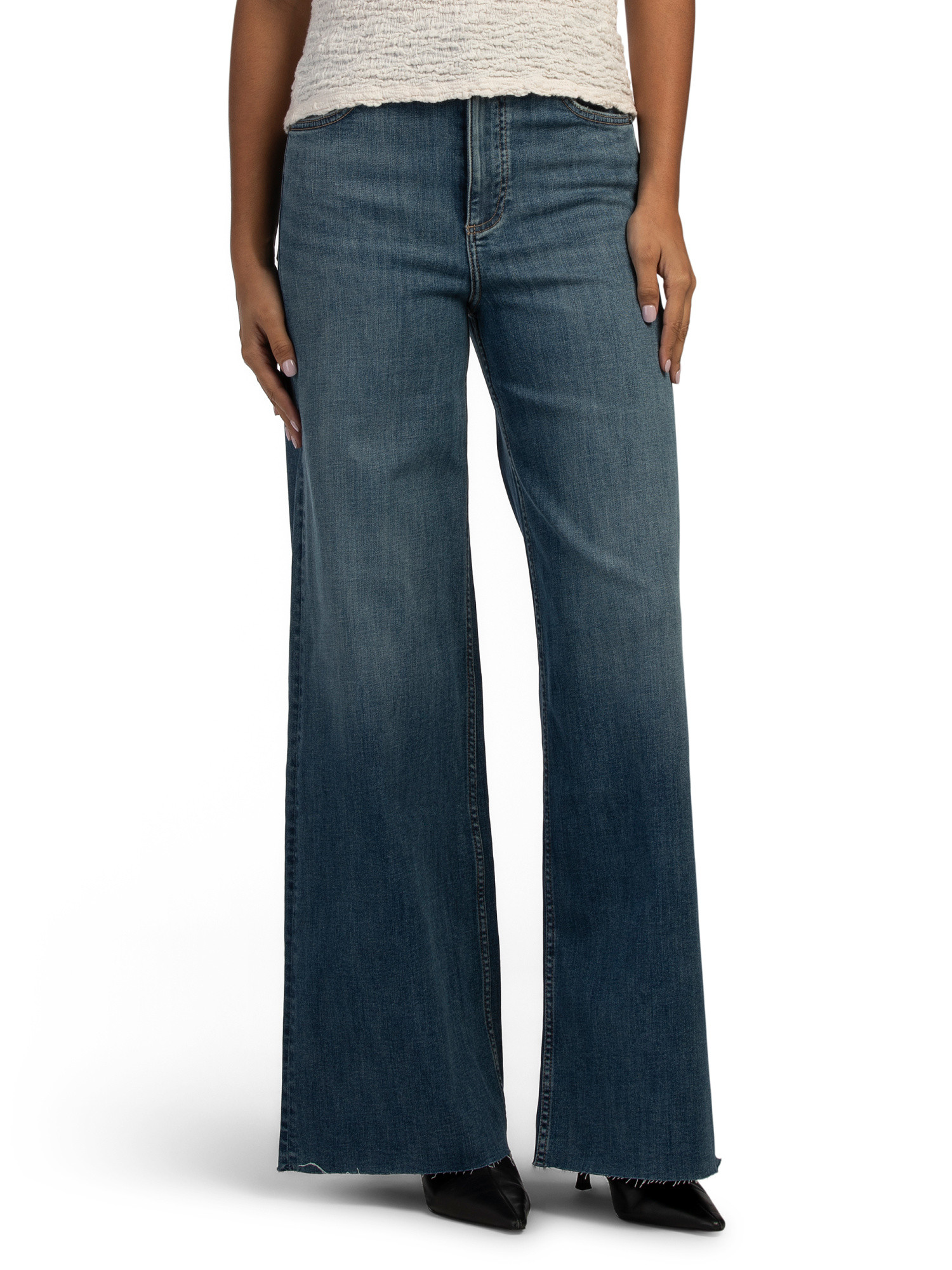 Flexi Sofie High Rise Full Length Wide Leg Jeans | TJ Maxx