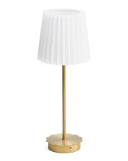 Scalloped Iron Base Rechargeable Touch Lamp With Linen Shade | Lighting | Marshalls | Marshalls