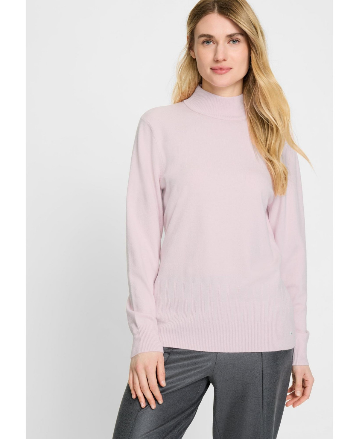 Olsen Solid Mock Neck Sweater - Parfait pink | Macy's