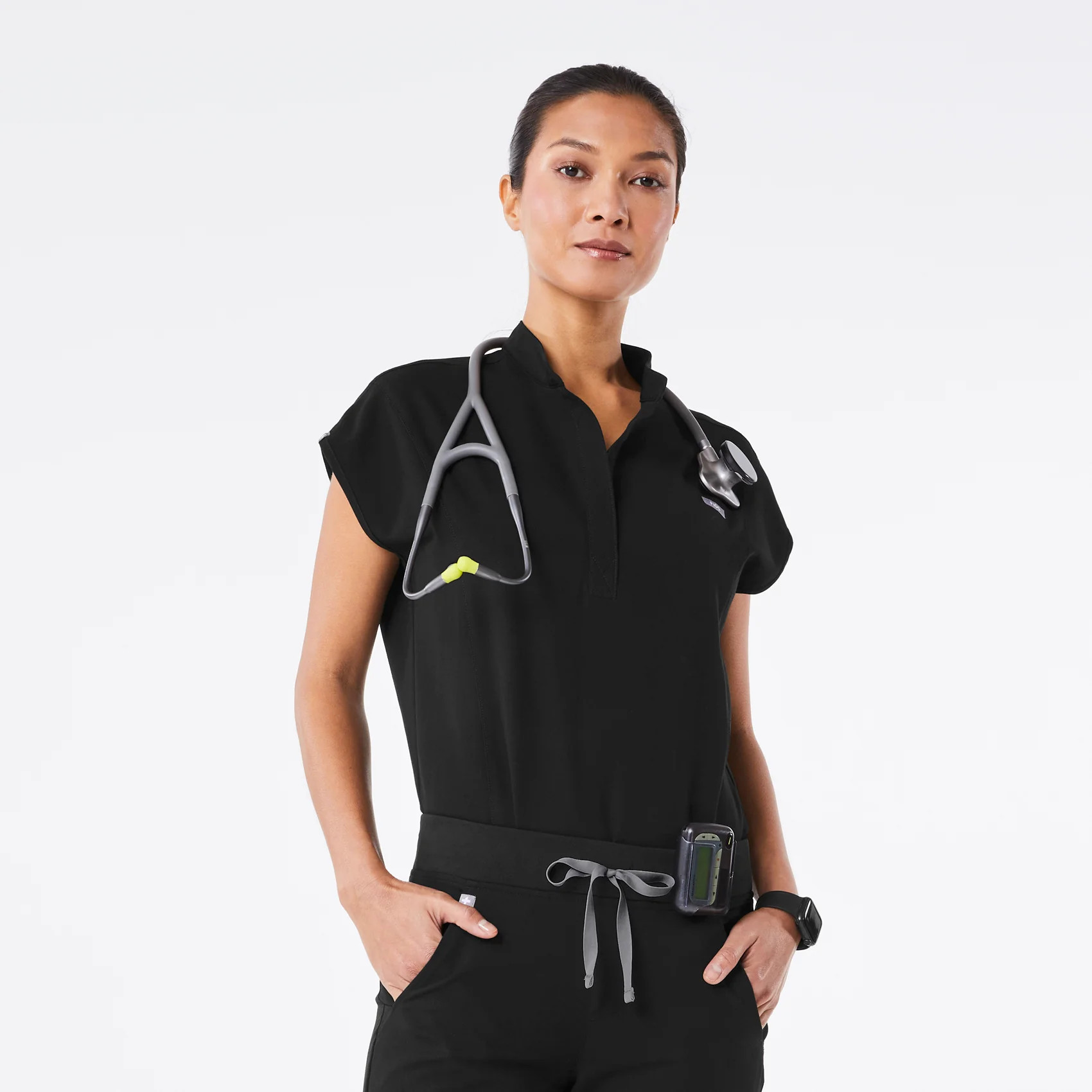 Women's Rafaela ScrubBodysuit™ - Black · FIGS | FIGS