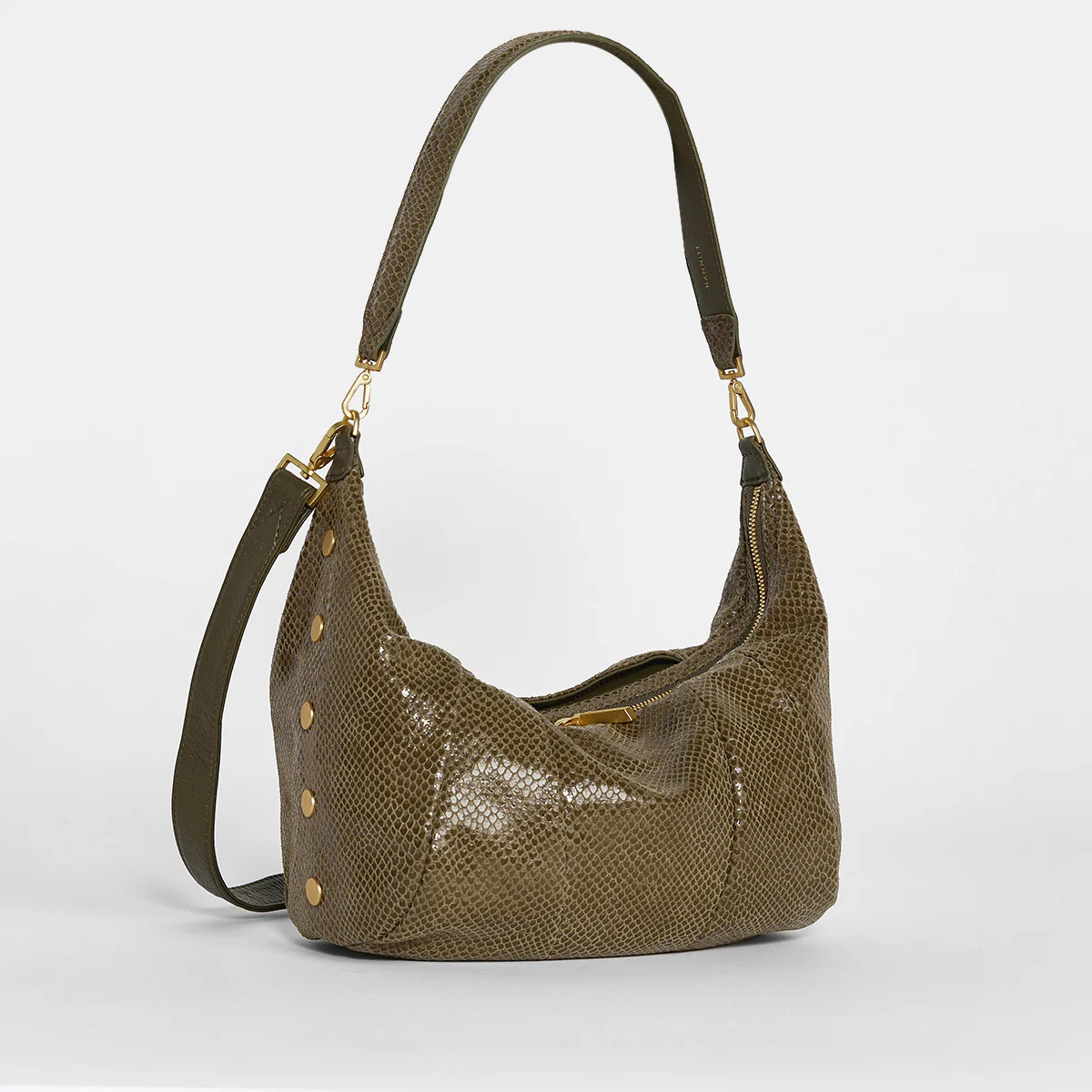 Morgan-Bistro Green Snake Croissant Bag with Slouchy Touch | Hammitt | Hammitt (US)