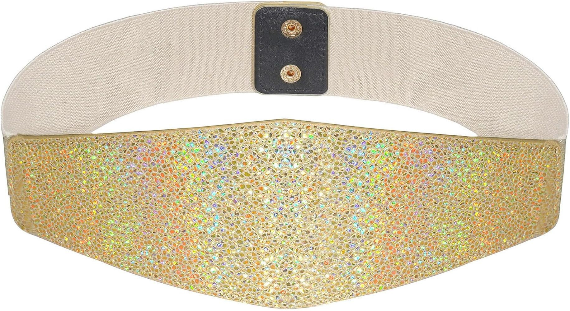 Glamorstar Women Wide Corset Belt Elastic Stretchy Waist Belt for Dresses | Amazon (US)