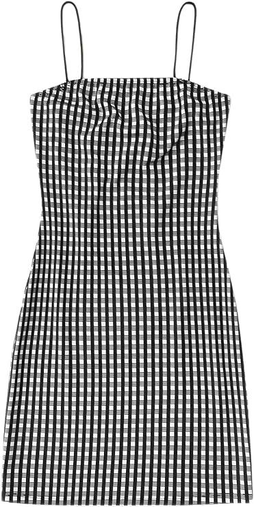 Floerns Women's Plaid Print Mini Cami Bodycon Dress | Amazon (US)