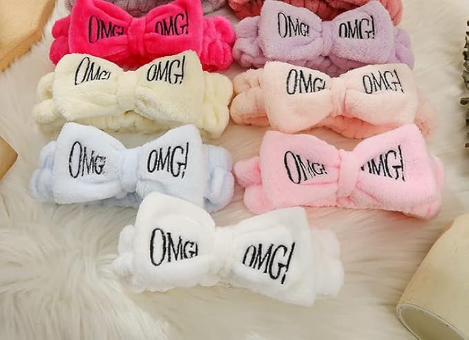 Spa Headband Coral Fleece Facial Makeup Headband Turban Bowknot Bow Cosmetic Headband for Washing... | Amazon (US)