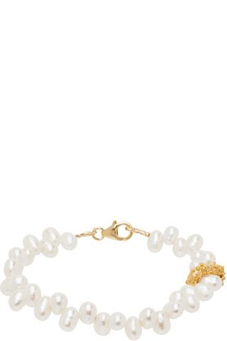 Gold & White 'The Calliope' Bracelet | SSENSE