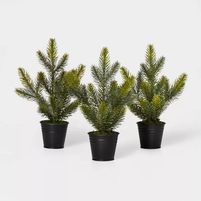 3pk Greenery Tree in Black Bucket Green - Wondershop™ | Target