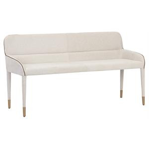 Sunpan Cortland 19.5" Modern Fabric Banquette in Cream/Brushed Gold | Cymax