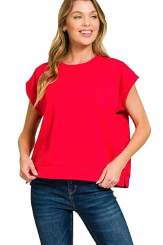 Scuba Short Sleeve Sweatshirts (US, Alpha, Large, Regular, Regular, Red) | Amazon (US)