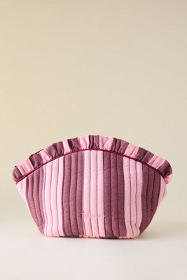 TBCo Baumwoll-Streifen-Rüschen-Waschtasche | Anthropologie (EU)