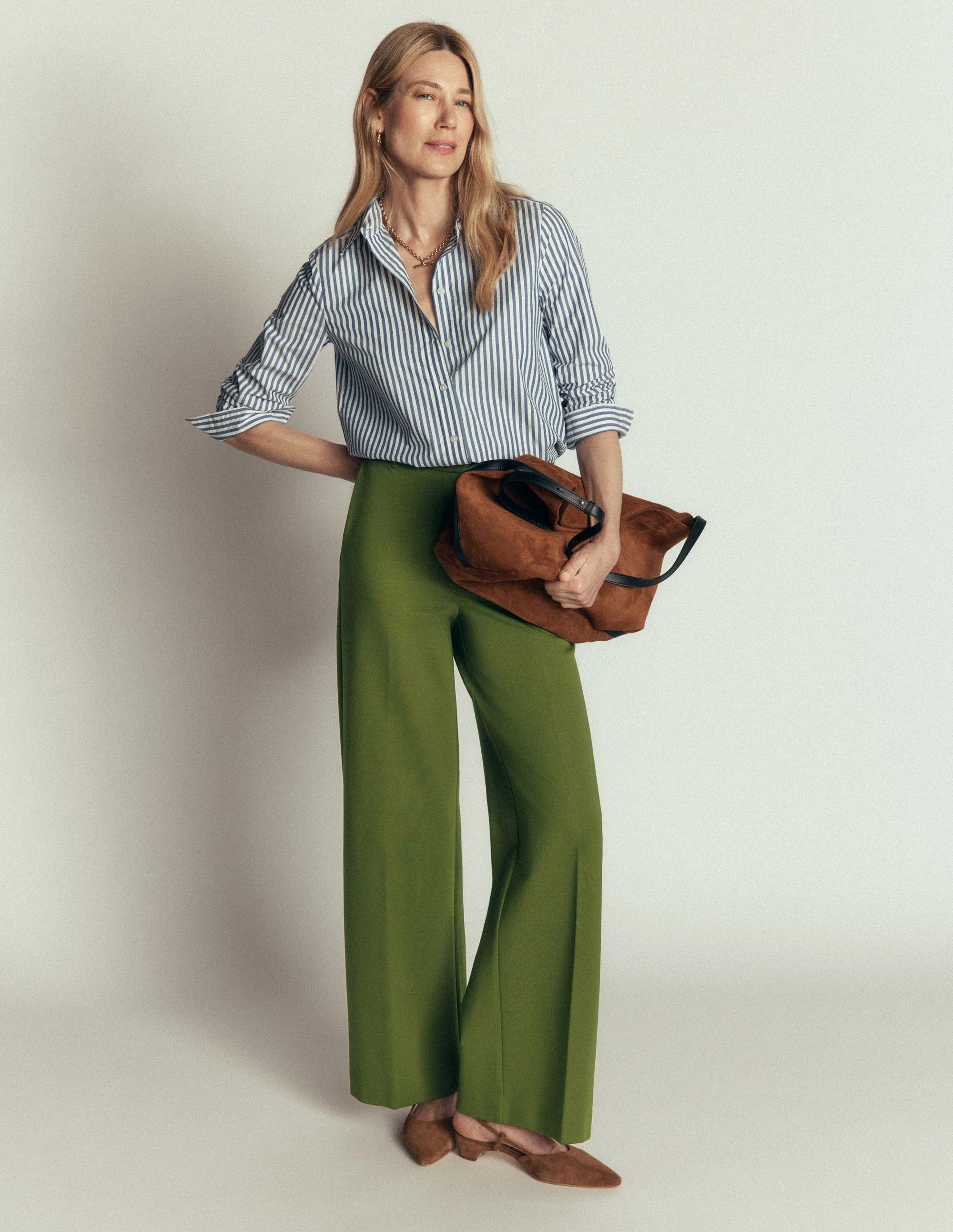 Belgravia Ponte Trousers-Forest Green | Boden UK
