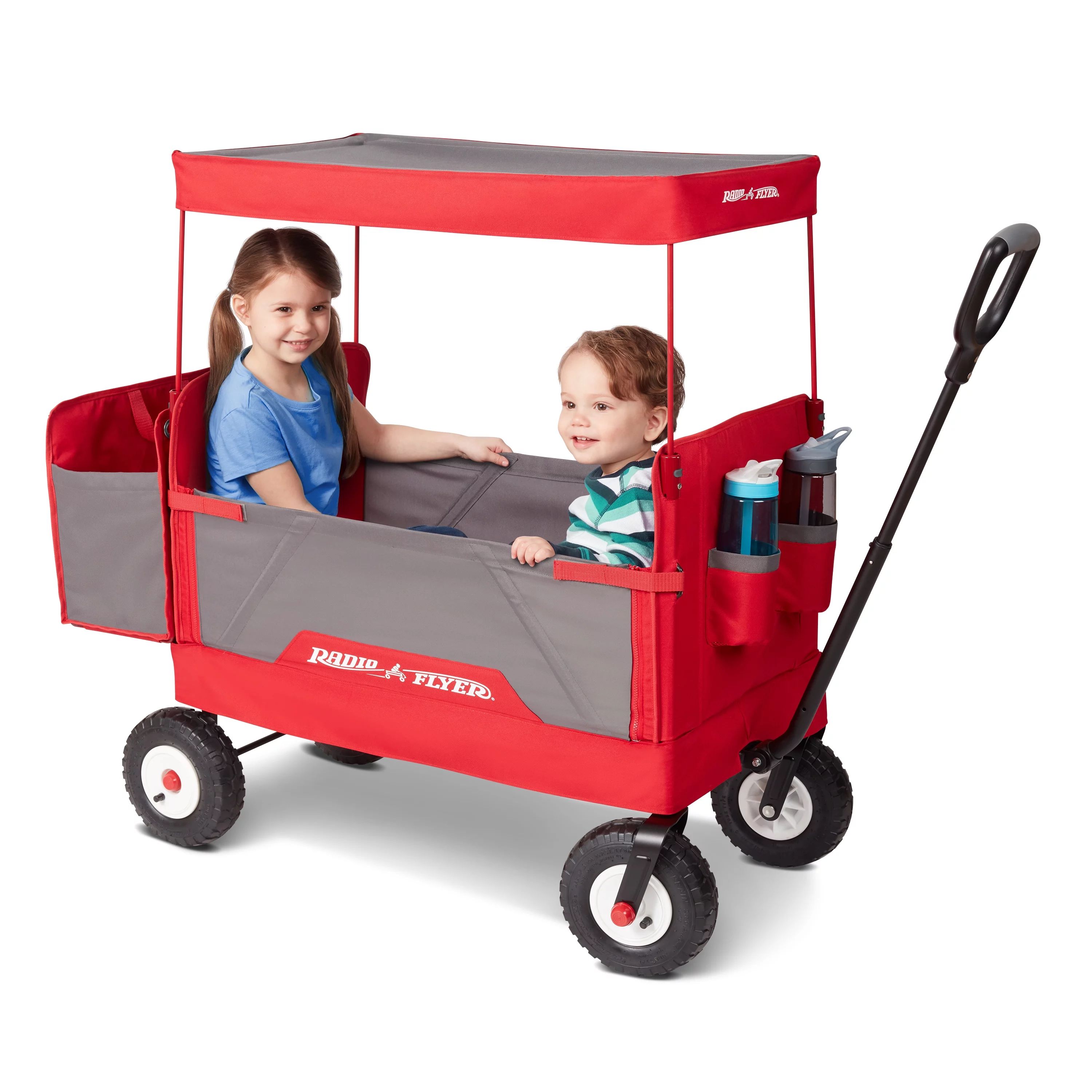 Radio Flyer, 3-in-1 all-terrain EZ Fold Wagon with Canopy, Red and Gray | Walmart (US)
