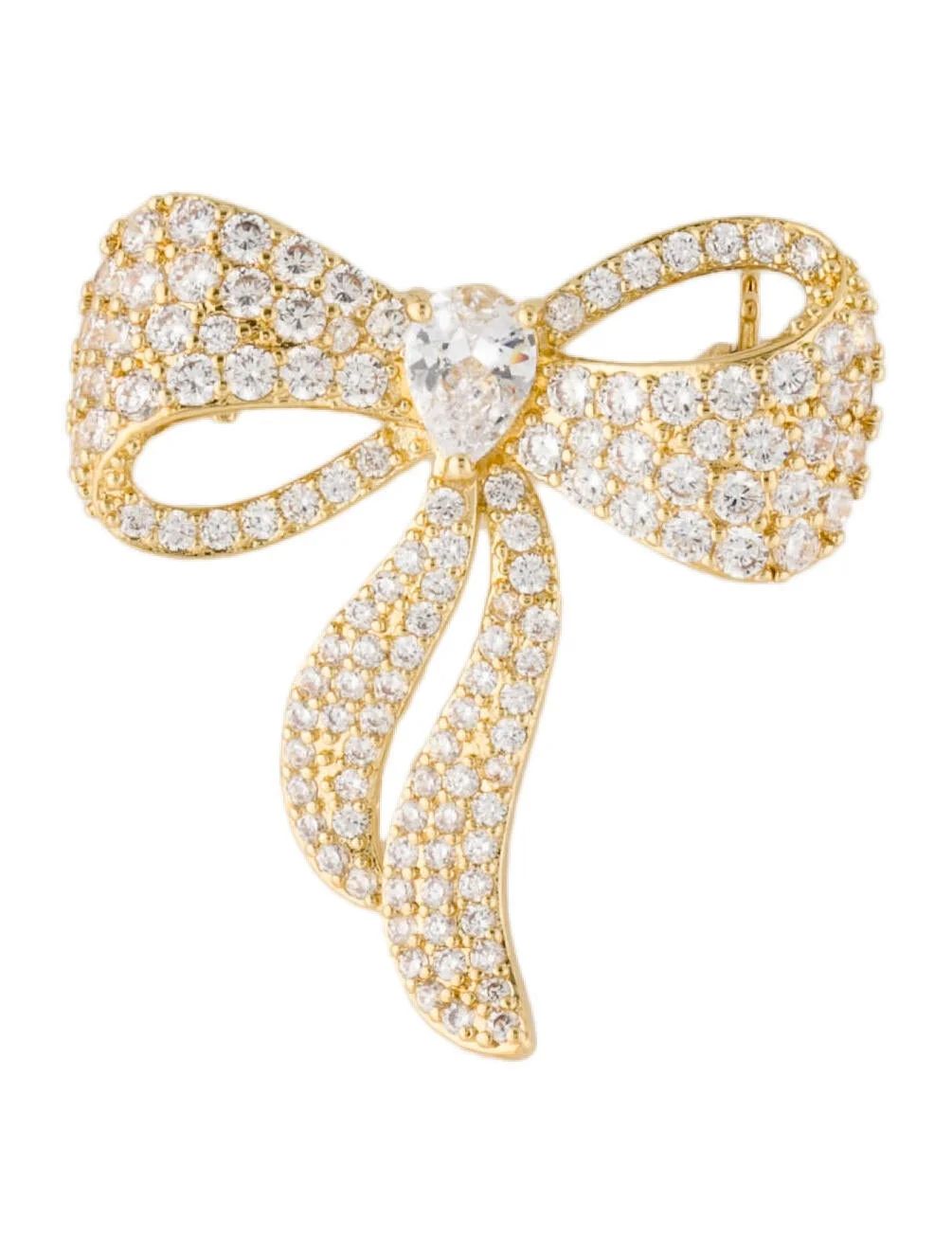 Cubic Zirconia Bow Brooch | The RealReal