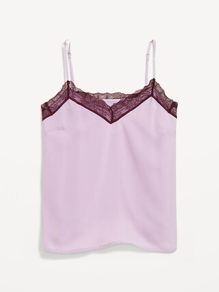 Lace-Trim Satin Cami Top | Old Navy (US)
