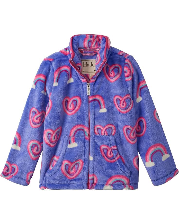 Hatley Kids Twisty Rainbow Hearts Fuzzy Fleece Zip-Up (Toddler/Little Kids/Big Kids)Hatley Kids T... | Zappos