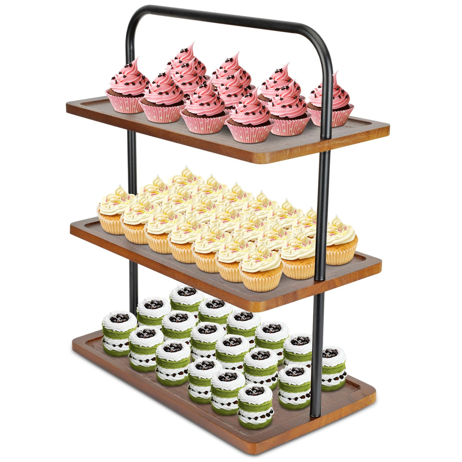 ClouTideR Solid Hardwood Cupcake Stand (Not Medium Density Fiberboard/Plywood), Raised Edges for ... | Amazon (US)