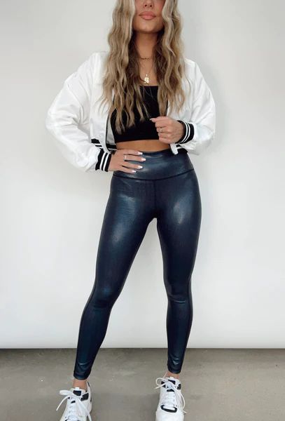 Black Leather Iridescent Legging | Lane 201 Boutique