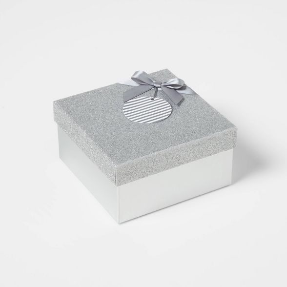 Silver Glitter Ornament Gift Box - Wondershop™ | Target