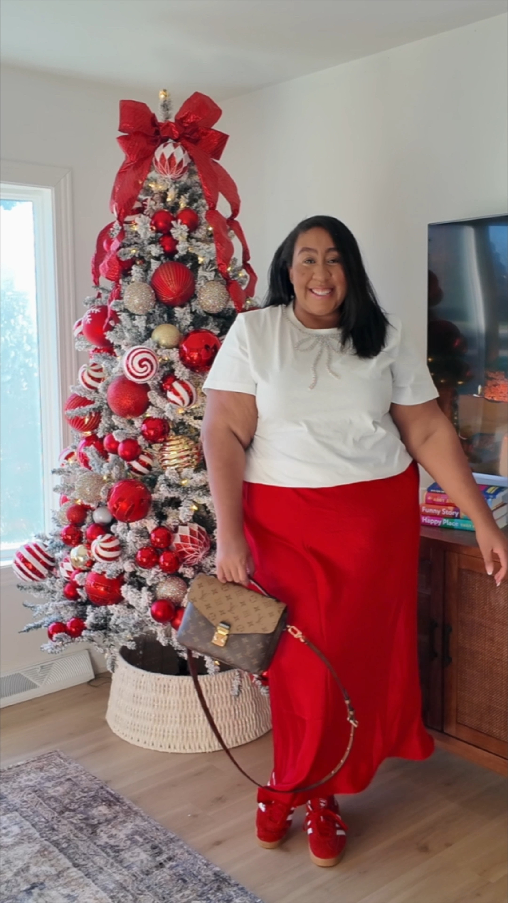 Bows and. Maxi skirt perfect holiday plus size outfit combination 

#LTKStyleTip #LTKHoliday #LTKPlusSize