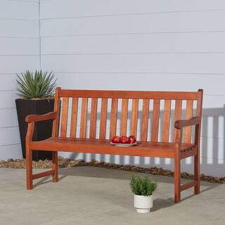 Vifah Baltic 5 ft. Eucalyptus Wood Garden Bench V023-1 | The Home Depot