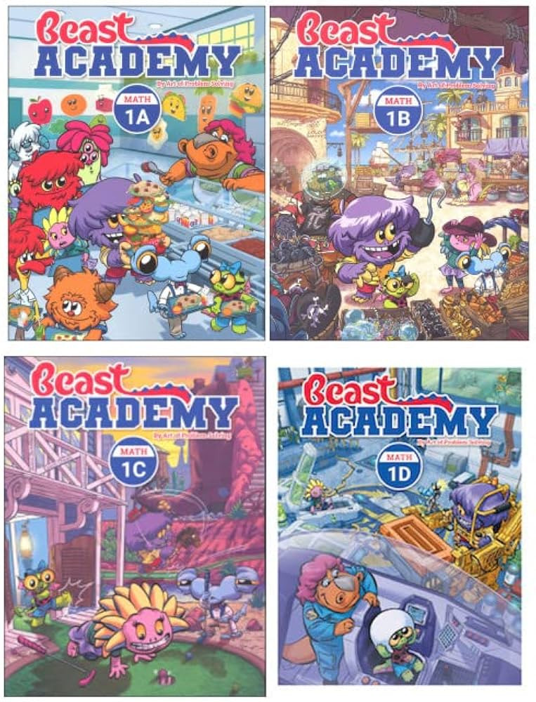Beast Academy Grade 1 Math Guide and Practice (Combined Volume) Complete 4 Books Set - Math 1A, M... | Amazon (US)