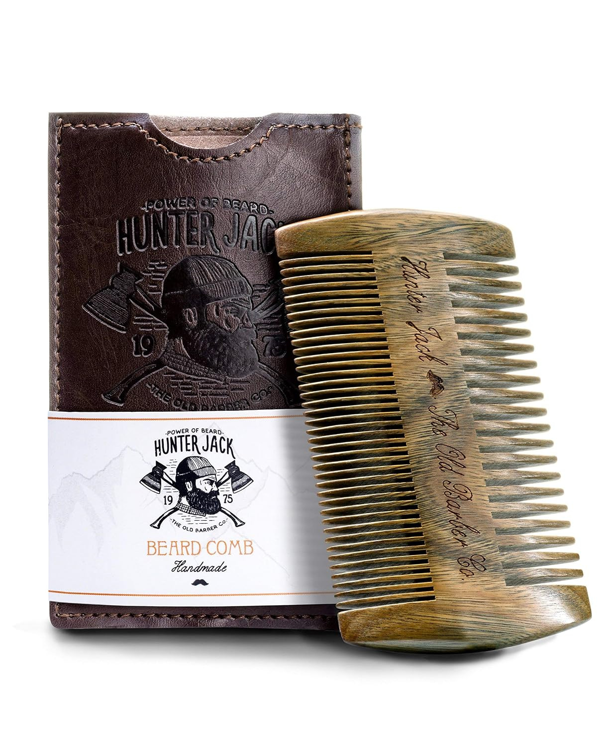 Premium Sandalwood Beard Comb for Men - Natural Wooden Comb with Dual Fine & Coarse Teeth, Anti-Static Mustache Comb, No Snag or Pull, Pocket Size with PU Leather Case, Ideal Grooming Kit for Him | Amazon (US)
