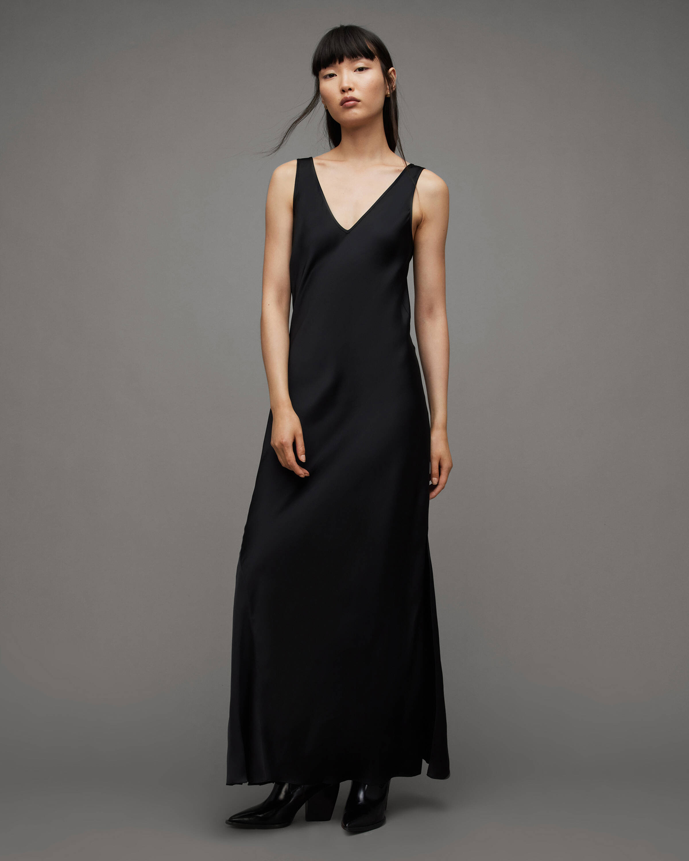 Amos Mercer 2-In-1 Maxi Dress Black | ALLSAINTS | AllSaints UK